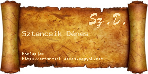 Sztancsik Dénes névjegykártya