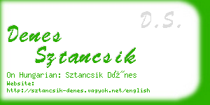 denes sztancsik business card